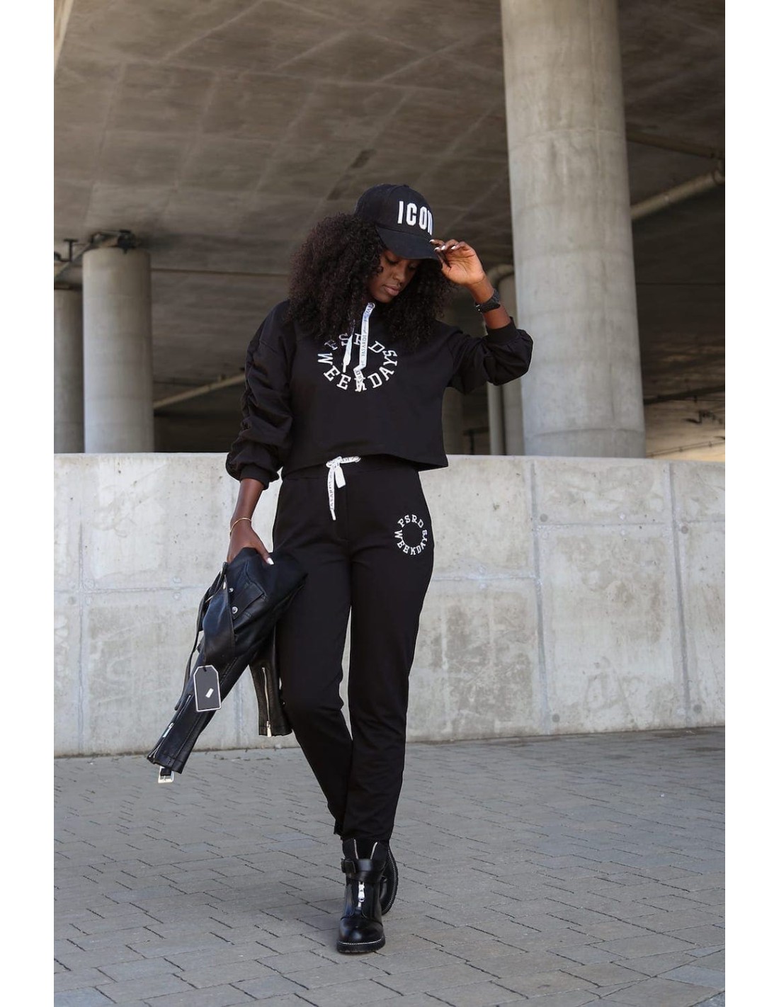 Women\'s black tracksuit set FI674 - Online store - Boutique